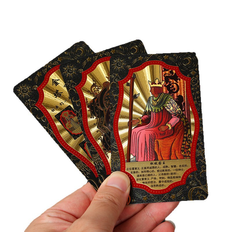 批发亚马逊爆款塔罗牌正版全套金箔tarot防水PET桌游塔罗牌礼盒|undefined