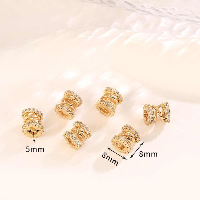 Style 2 Zirconium spring large hole spacer beads 8mm