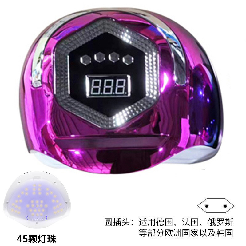 Lámpara de uñas inteligente con asa, pegamento de esmalte de uñas, lámpara para hornear para uñas 268W, secador de luz de fototerapia led de alta potencia