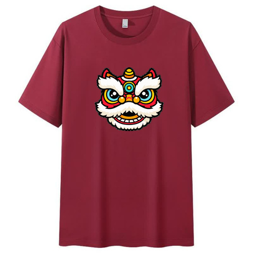 National trend, all-match design, men's short-sleeved fashion, ins casual shirt, men's loose couple's T-shirt, short-sleeved shirt, summer