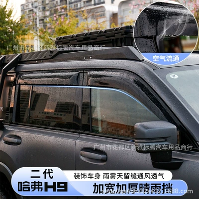 Great Wall Haval H9 Second-Generation Window Rain Guards, Window Blackening, Black Warrior Visors, Sunshade Exterior Accessories