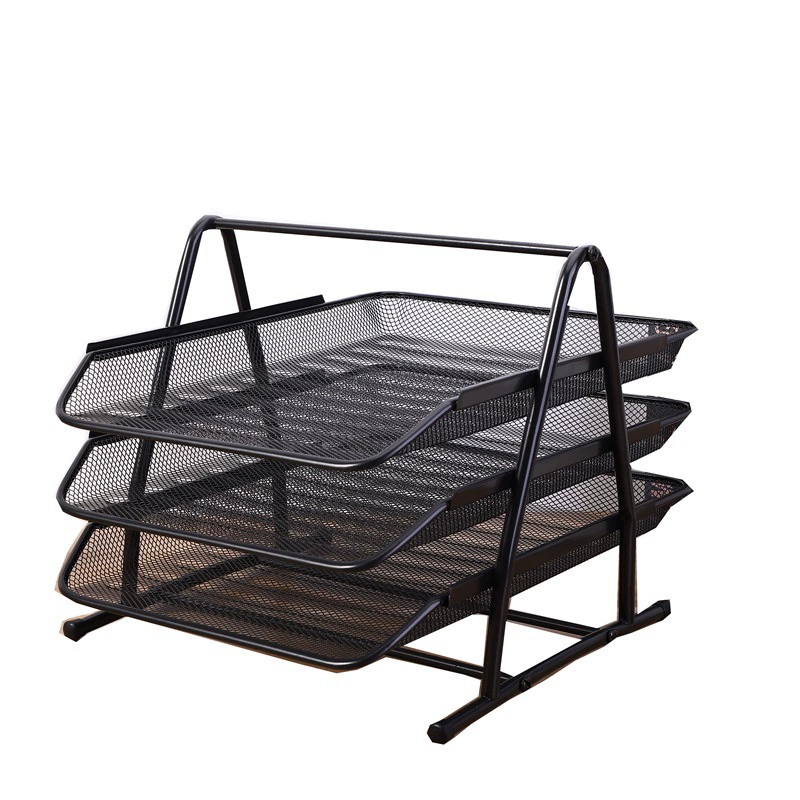 Multi -functional file box Iron multi -layer file rack collection box combined desktop shelf
