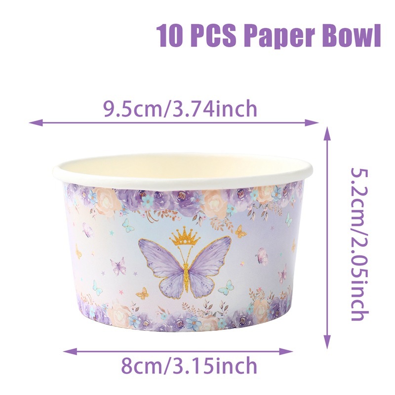 パーティーテーマの紙ボウル パーティー用品アレンジメント 使い捨て紙食器 アイスクリームスナック紙ボウル|undefined