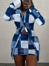 R 31751 Printed Denim Style Set ��ţ��ӡ����װ ŷ������羳