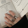 Retro fashionable universal ring, silver 925 sample, simple and elegant design, Korean style, light luxury style