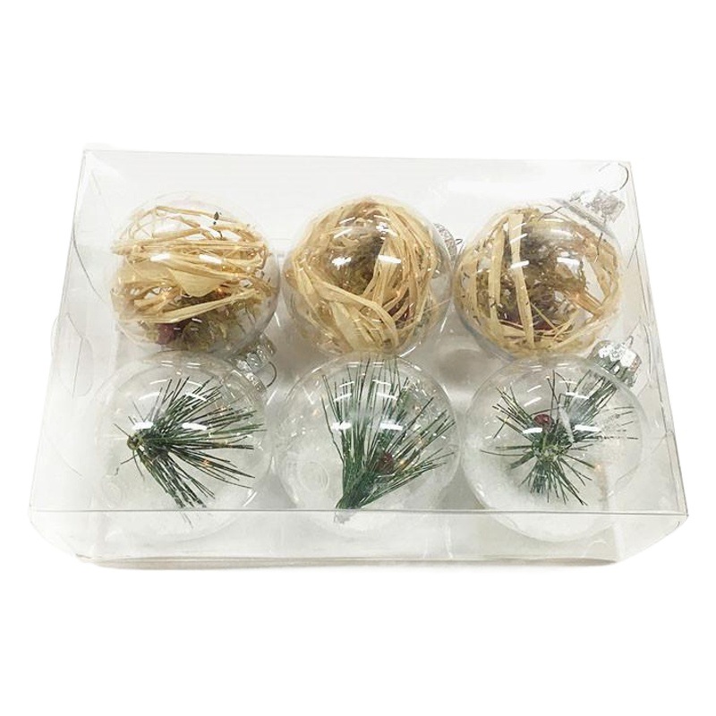 Fuente de origen PS alta bola de nieve en polvo plástico transparente bola interior decoraciones de Navidad BOLA DE Navidad colgante