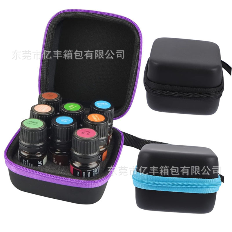 定制PU彩色旅行EVA精油手提箱 带拉链7瓶5毫升精油瓶 精油收纳包