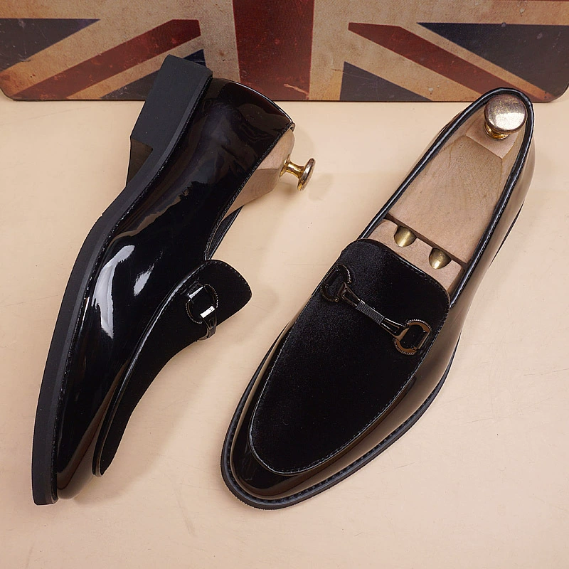 Новые весенние летние мужские удобные яркие кожаные персонализированные корейские остроконечные кожаные туфли