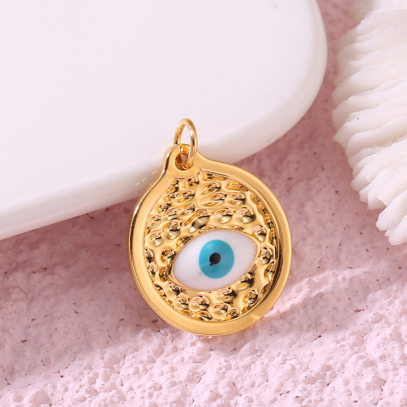 Zircon Inlay Material 1 Piece Copper Zircon Round Devil's Eye Pendant