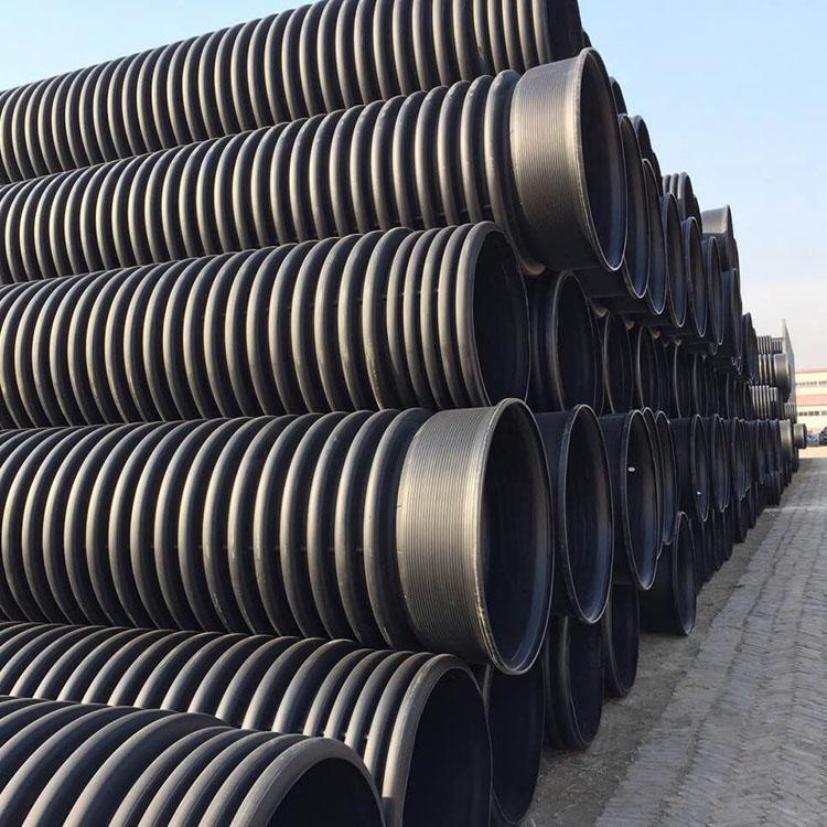 高密度ポリエチレン hdpe 二重壁ベローズプラスチック黒大直径都市下水管排水下水管|undefined