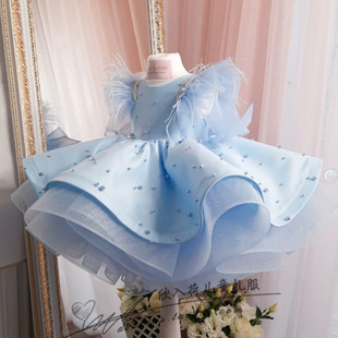 Girls' Dress Cross-Border 2025 Summer New Fantasy High-End Gauze Skirt Kidsren's Tutu Skirt Dress Birthday Princess Dress