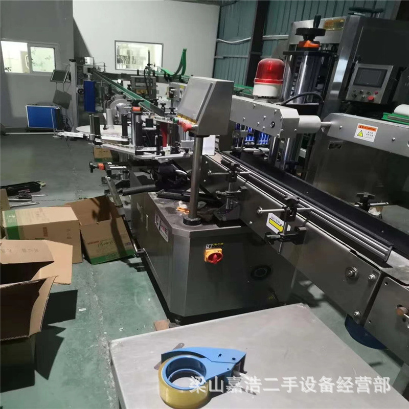 二手塑料圆瓶全自动贴标机双面贴标机平面贴标机不定位干胶贴标机