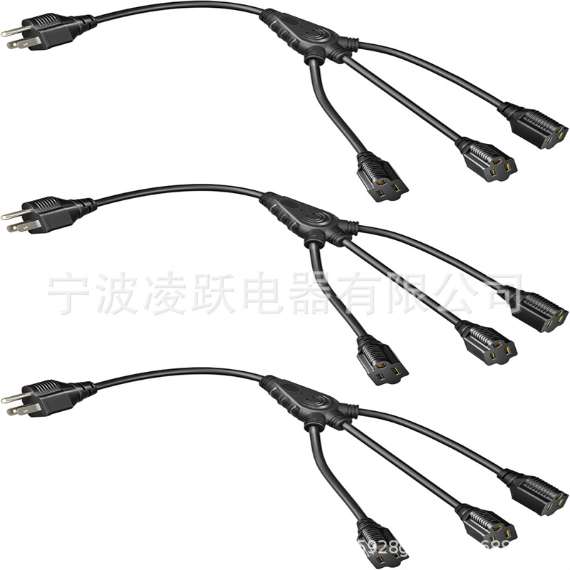 DEWENWILS 延长线 16/3 重型 SJTW 电线,3 爪户外电源分配器