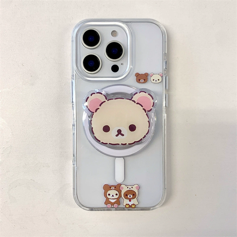 Яблоко, iPhone 16, трубка, чехол-карман для телефона, совместимый защитный чехол, 16pro макс, iPhone, с маленькими медвежатами