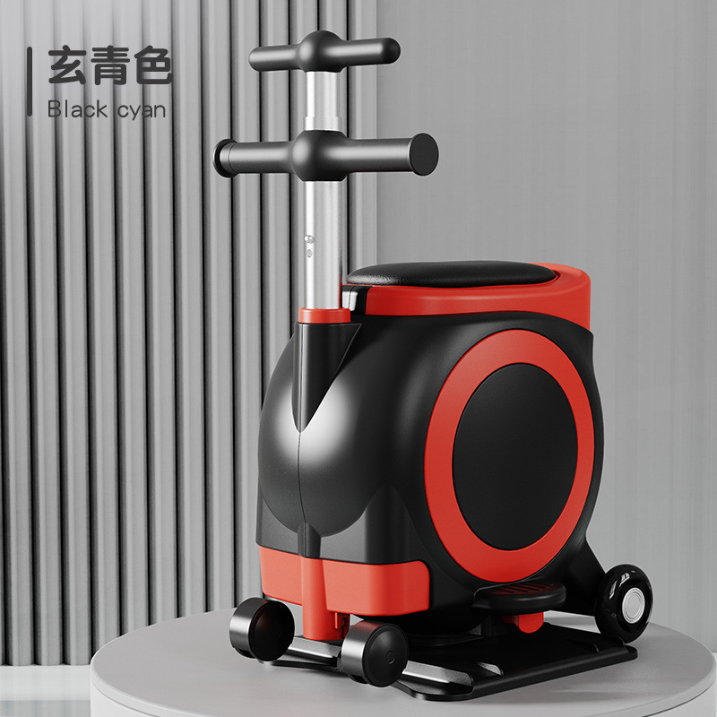 검정색과 빨간색(이중 핸들바, 안전벨트 및 스트랩)