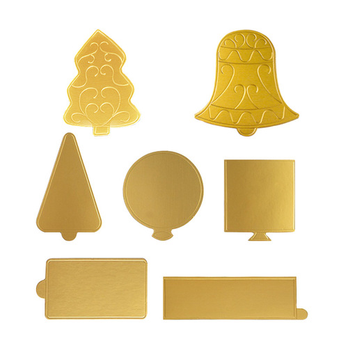 Baker mousse cake pad base, gold card thickened cardboard, baking pastry paper pad, golden mousse pad