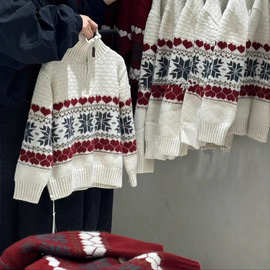 女童毛衣秋冬装儿童针织衫2025新款洋气加厚年服半高领拉链打底衫