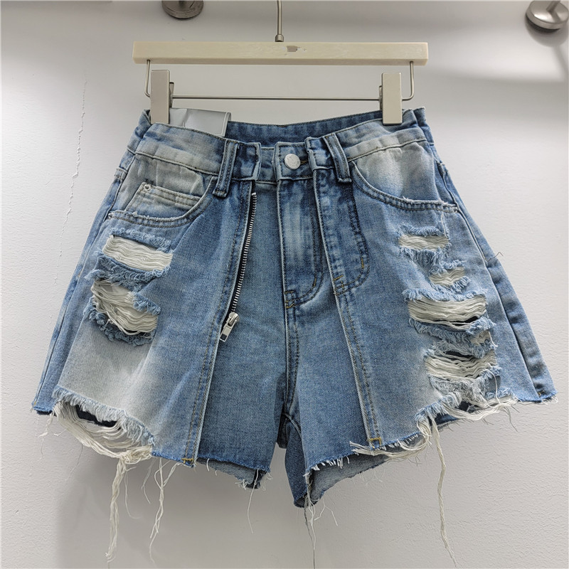 Shorts de Mezclilla con Rotos y Bordes Deshilachados para Verano