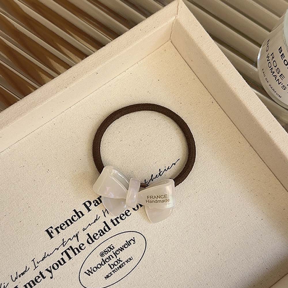 Coreano oro acético adorable arco de cabello anillo de cabello cuerda elástica cuerda de cabello duradera mujer