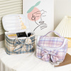Student pleated skirt, cute cosmetic bag, handheld capacious shoulder bag, brand storage box with bow