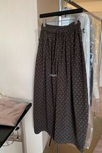 气质碎花阔腿休闲裤女秋冬季新款百搭直筒显瘦松紧腰长裤子