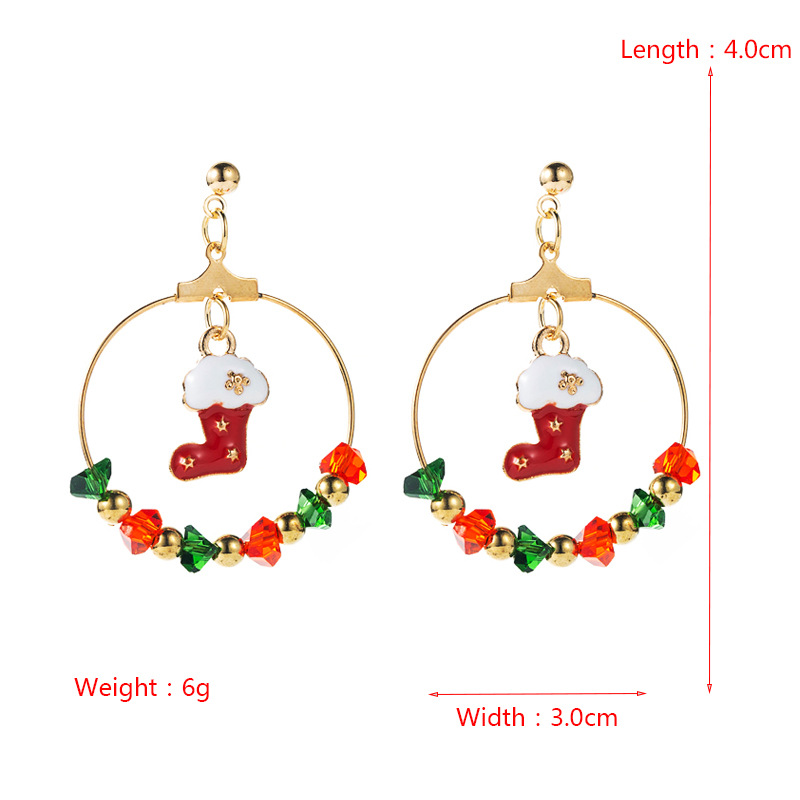 Boucles D&#39;oreilles Pendantes Chaussettes Cloche Arbre De Noël En Gros Nihaojewelry display picture 1