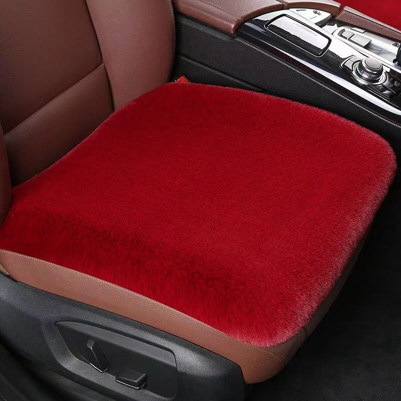 Winter Car Seat Cushion Imitation Rabbit Plush Small Three-Piece Warm and Thickeneded Backless Single Piece Single Cushion Square Cushion Universal Seat Cushion