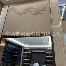 定制东南亚酒店别墅客厅沙发皮雕背景墙硬包简约抖音精雕墙面艺术