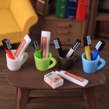 微缩场景桌面摆件diy杂货铺洗漱日用品 树脂牙膏牙刷牙杯香皂配饰