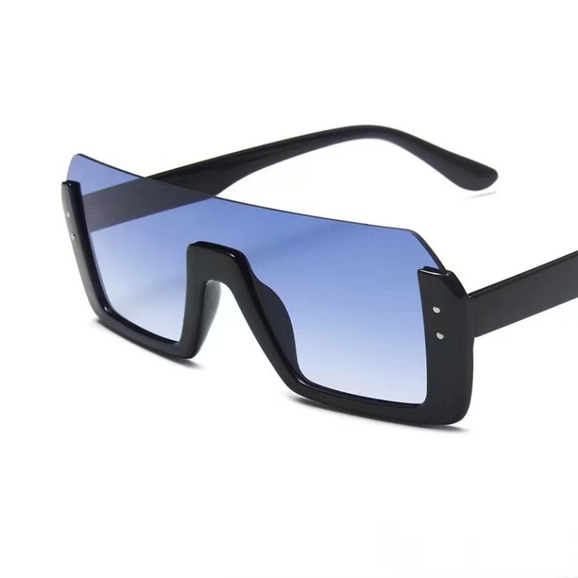 Nuovi occhiali da sole da uomo con mezza montatura, alla moda, multicolore, con montatura quadrata integrata e montatura grande._voghion.com