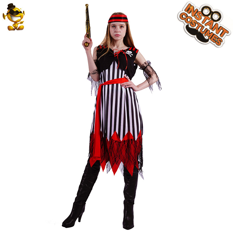 Adultos hombres y mujeres pareja película de Halloween pirata traje del Partido Pirata juego de rol ropa del funcionamiento de la etapa image 8