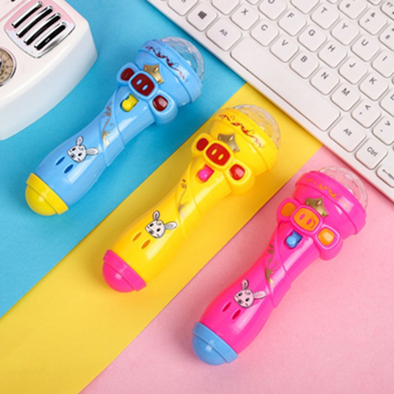 Micrófono de juguete luminoso con proyección – Estrella brillante, regalo infantil, popular en ferias y mercados