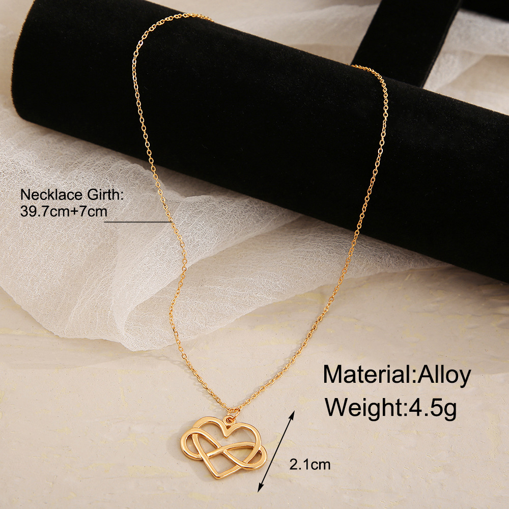 Simple Style Heart Shape Alloy Plating Pendant Necklace