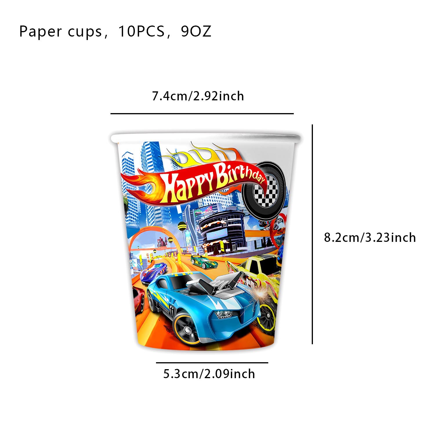 Amazon Hot Sale Hot Wheel Racing Theme Party Party cubiertos bandejas de papel tazas de papel bandejas de tracción
