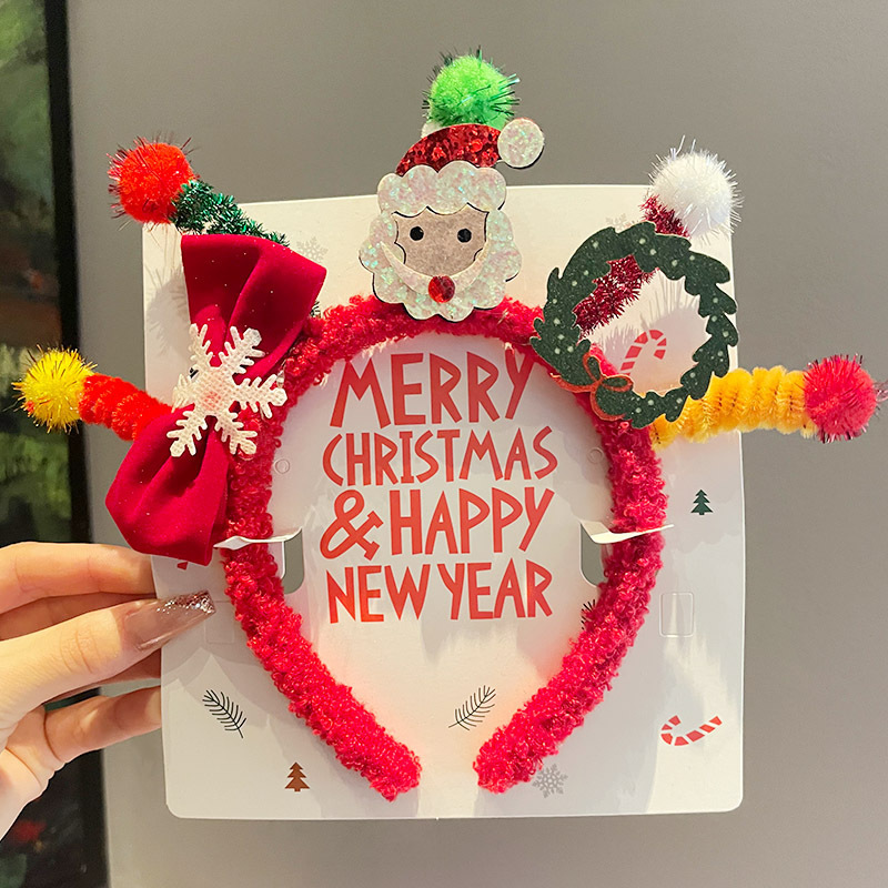 Bonito Minnie arco de cabeza de Navidad mujer dulce cabello fijación de cabello fiestas de cabello adornos de tocado