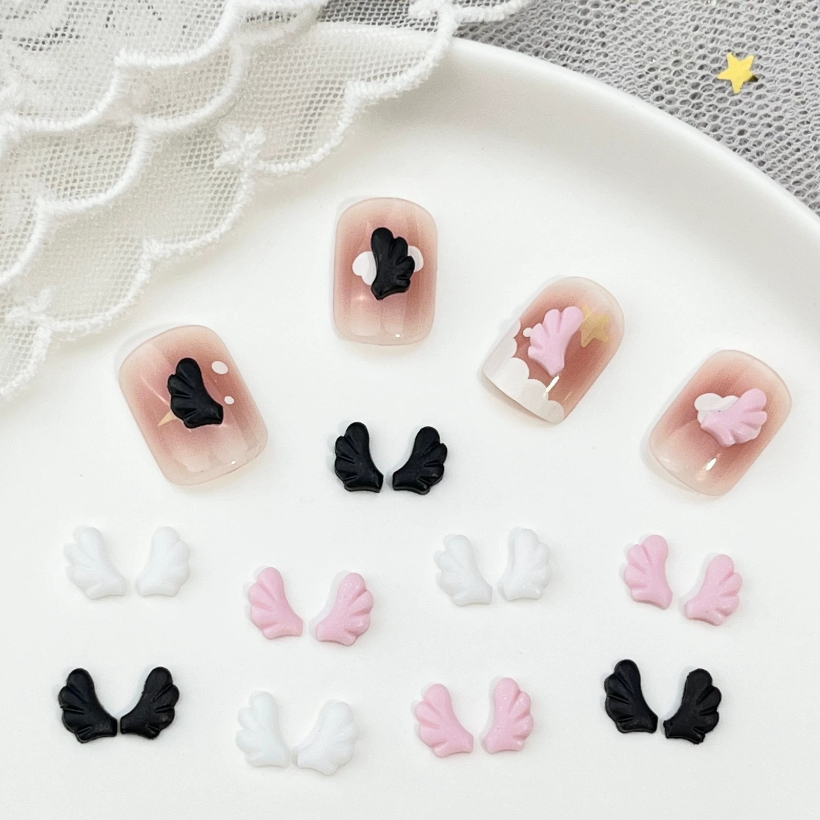 Internet Celebrity Small Wings Nail Art Jewelry Wholesale Versatile Angel Wings DIY Earrings Mobile Phone Case Nail Resin Accessories