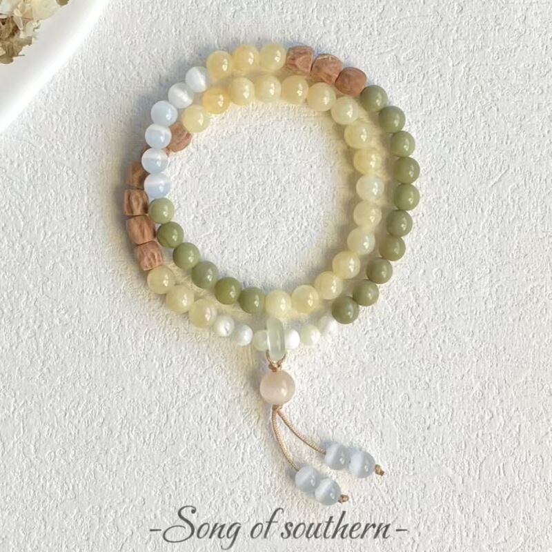 "Qingyun Guyun" New Chinese-Style Zen-Inspired Beaded Bracelet, Double-Layered for a Sophisticated and Elegant Look, Exquisite Bracelet for Layering