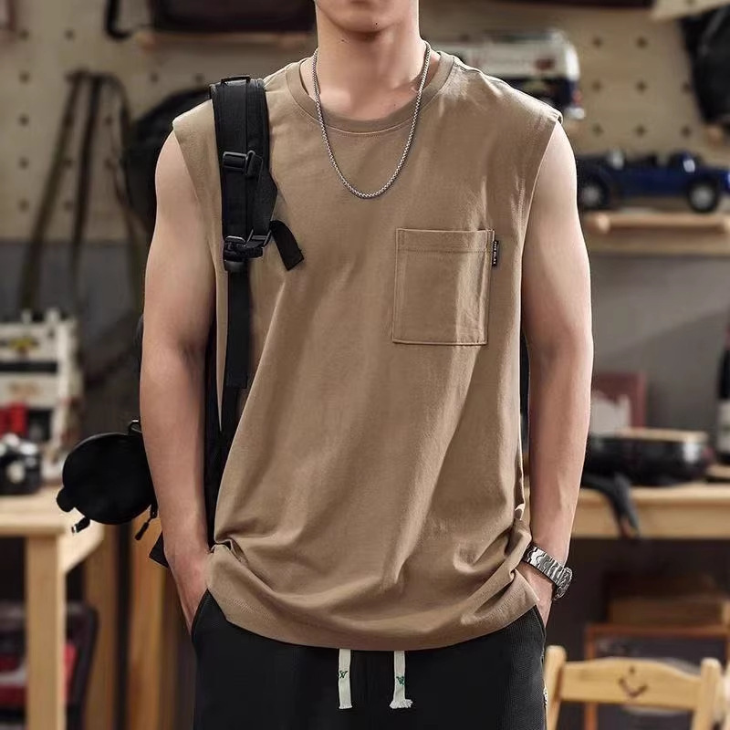 Summer New Casual Men's Sleeveless T-Shirt, Loose Fit Tank Top for Sports, Fitness, and Basketball