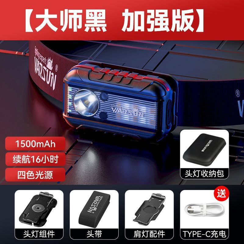 Fabricante de Wolson TD01 faro de advertencia de hombro luz de carga multifuncional luz de alta intensidad super brillante noche pescando faro de inducción