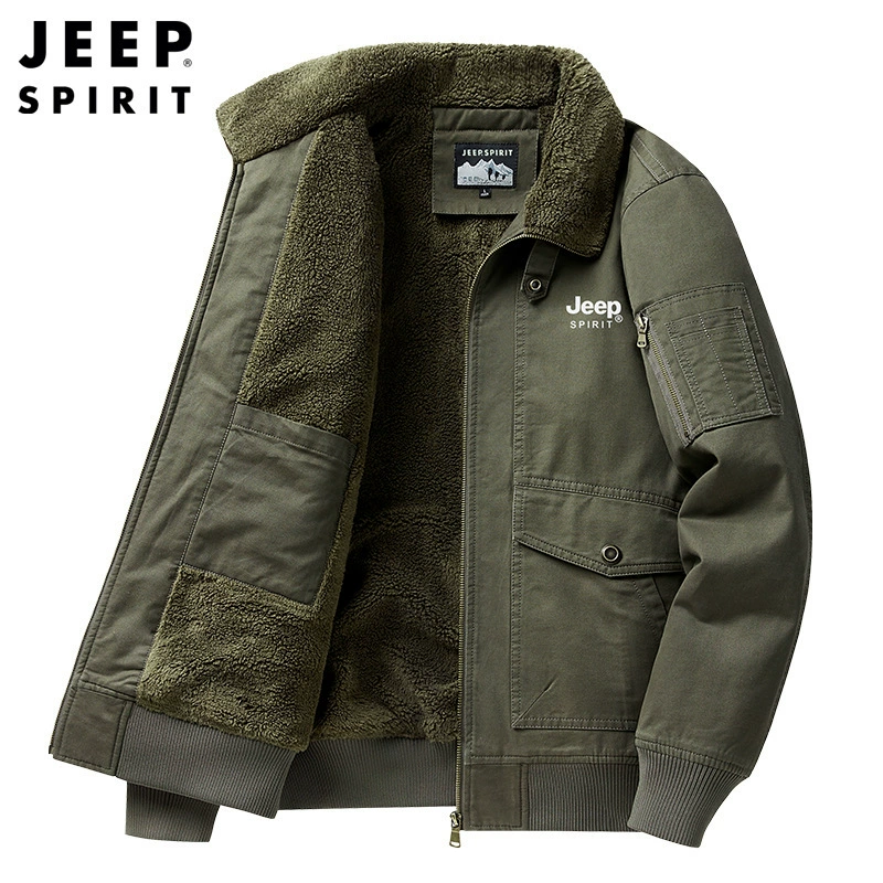 JEEP/ Зимняя хлопковая теплая мужская пуховка, плюс размер