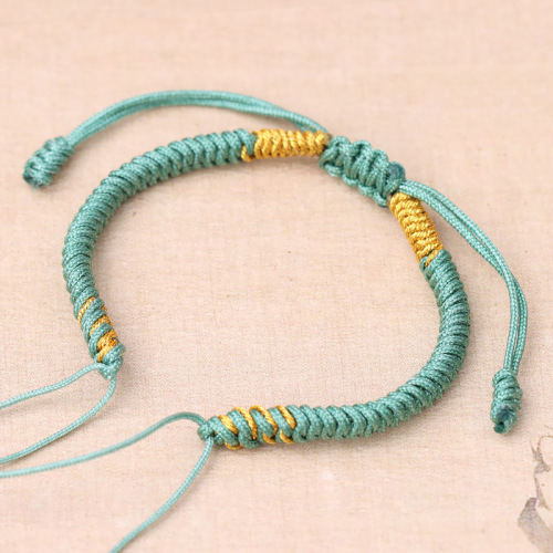 Gold thread diamond knot bracelet can be worn, transfer beads, hard gold, no need to make your own, couple DIY semi-finished bracelet, wholesale for women