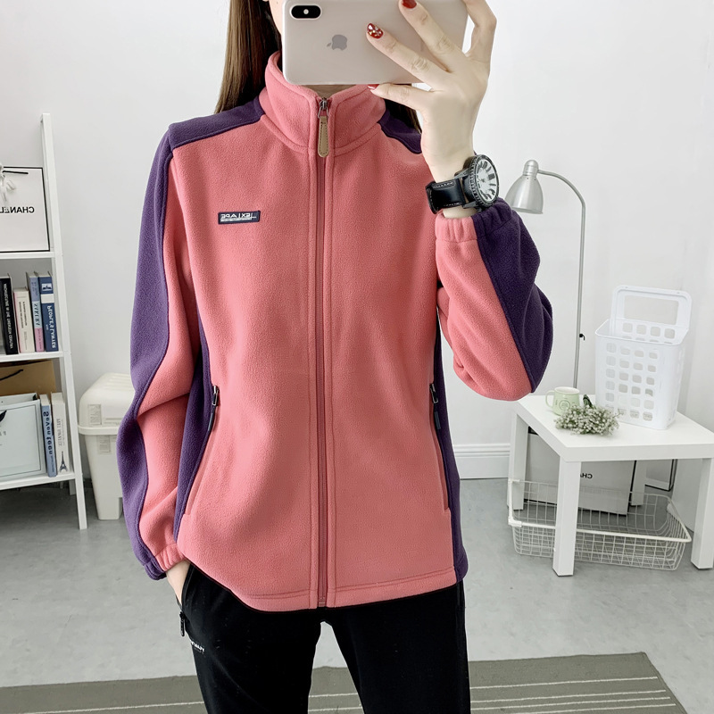 Camacos de terciopelo de grano de agitación para mujeres, chaqueta de terciopelo al aire libre caliente, chaqueta de asalto para mujeres, camiseta deportiva, camiseta exterior