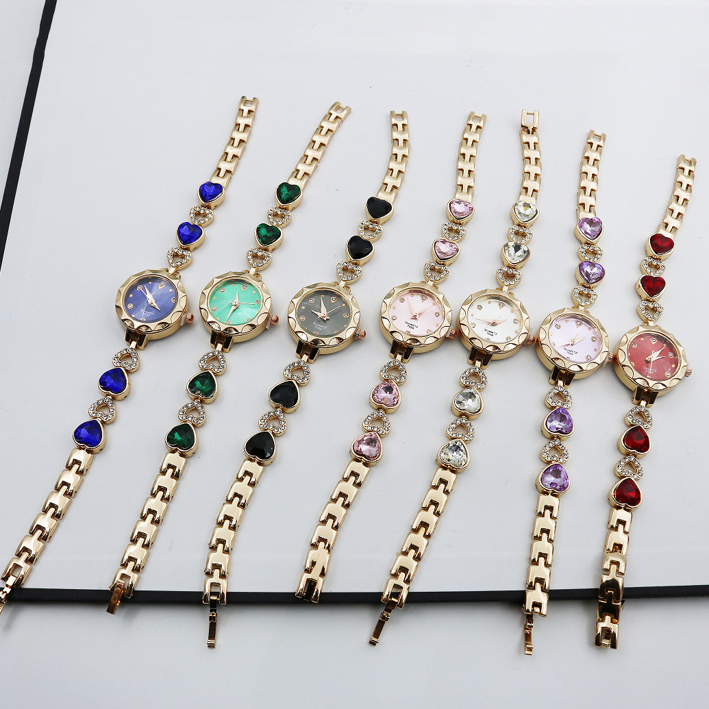 Casual Shiny Stainless Steel Jewelry Buckle Heart Shape Quartz display picture 2