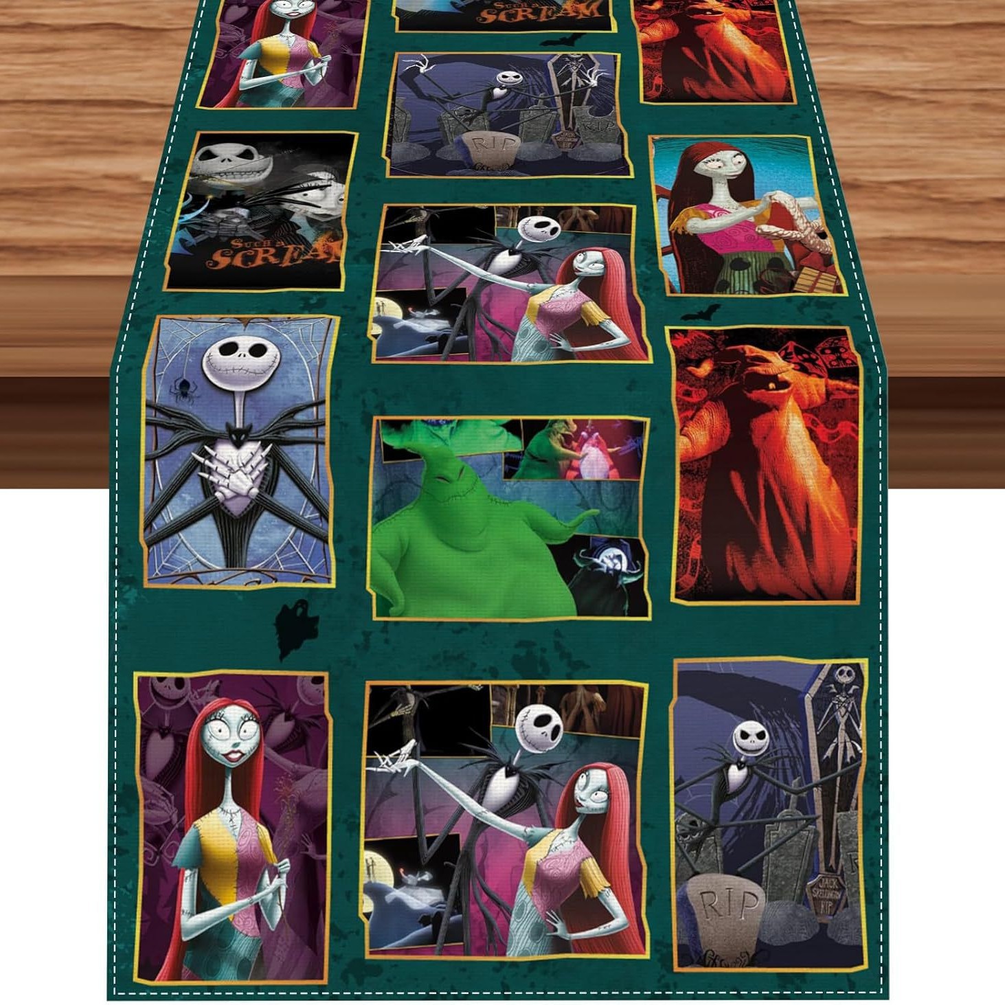 Transfronterizo 2024 Amazon nuevo Halloween Navidad terror lino tabla bandera tabla de comedor tabla bandera de té image 8