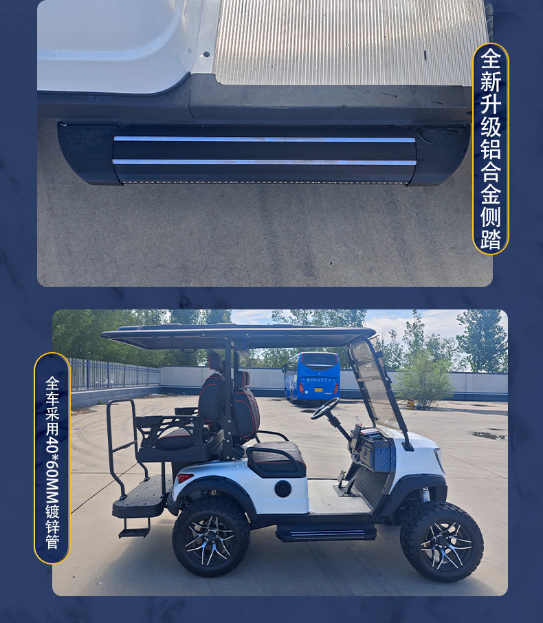 New Electric Golf Cart, 4-Seater Sightseeing Car, Shipped from Thailand Factory, Tourist Area Mobility Vehicle, Golf Cart