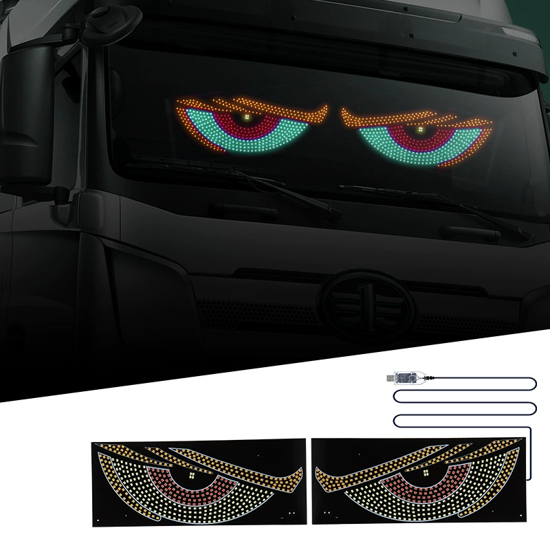 Модифицированный светильник «Глаз дьявола» для крупногабаритных грузовиков, наклейки на авто, светодиодный дисплей, декоративная подсветка заднего стекла автомобиля, ночное видение