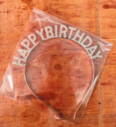 Iron silver birthday hairband