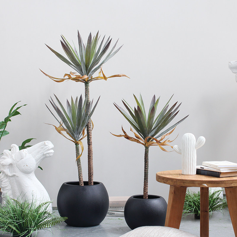 仿真绿植荷兰铁盆栽龙舌兰北欧客厅落地室内仿真装饰假绿植摆件