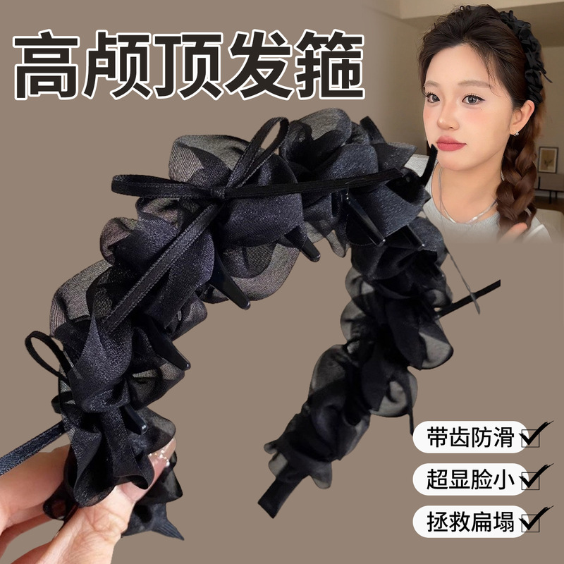蝴蝶结齿梳发箍女款2025新款高级感轻奢夏天高颅顶头箍发卡头饰|undefined