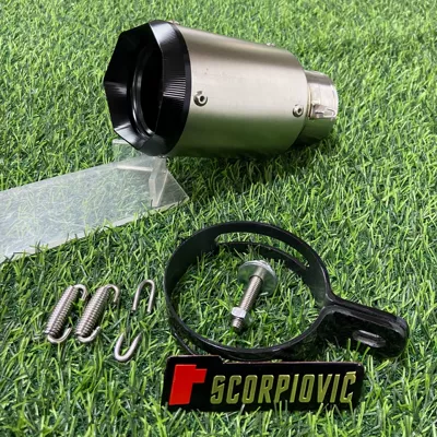 302R 252R | Motorcycle exhaust pipe - ar-titanium-color-tip-60mm-carbon-fiber-clamp